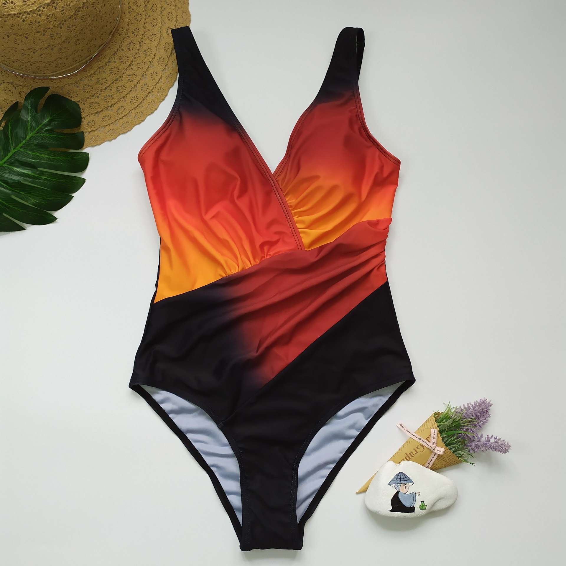Plus Size Gradient Rainbow One-Piece Swimsuit for Women | Colorful, Flattering & Comfortable Swimwear - Image 3
