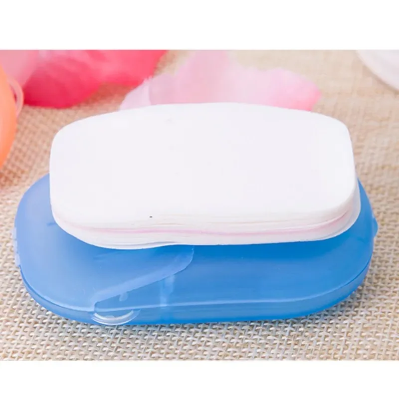 Pack of 10 Travel Soap Outdoor Portable Mini Paper Soap Paper Washing Hand Bath (Random Color) - Image 3