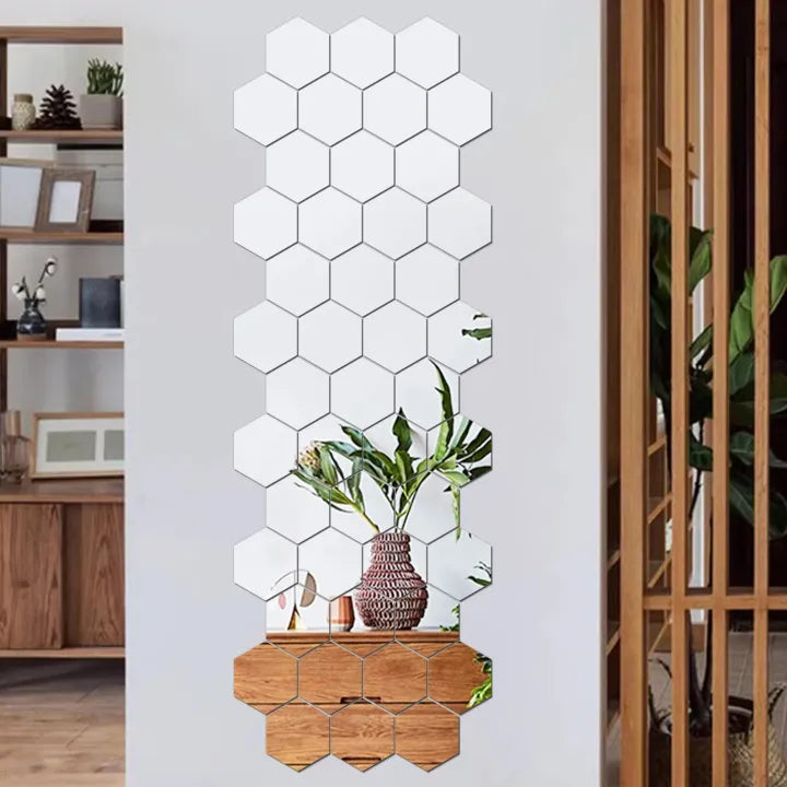 (pack of 12) 3d acrylic Hexagon Simple Mirror-Surface Geometric DIY Art Mural for Home Decoration Wall - Image 5