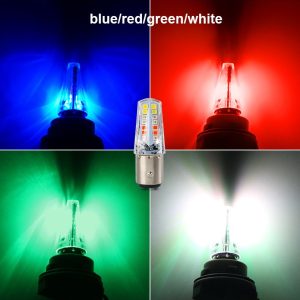 Pack of 2  Headlight & Backlight Bulb | Yellow/White Beam + Red/Blue Flasher | Universal for All Bikes