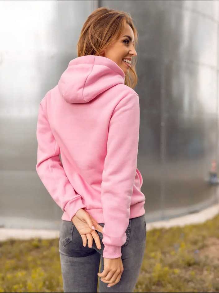 Amazing Plain Pink Winter Hoodie for Women & Girls | Premium Fleece Kangaroo Pocket Hoodie | Stylish Drawstring Pullover | Long Sleeve Casual Winter Wear - Image 5