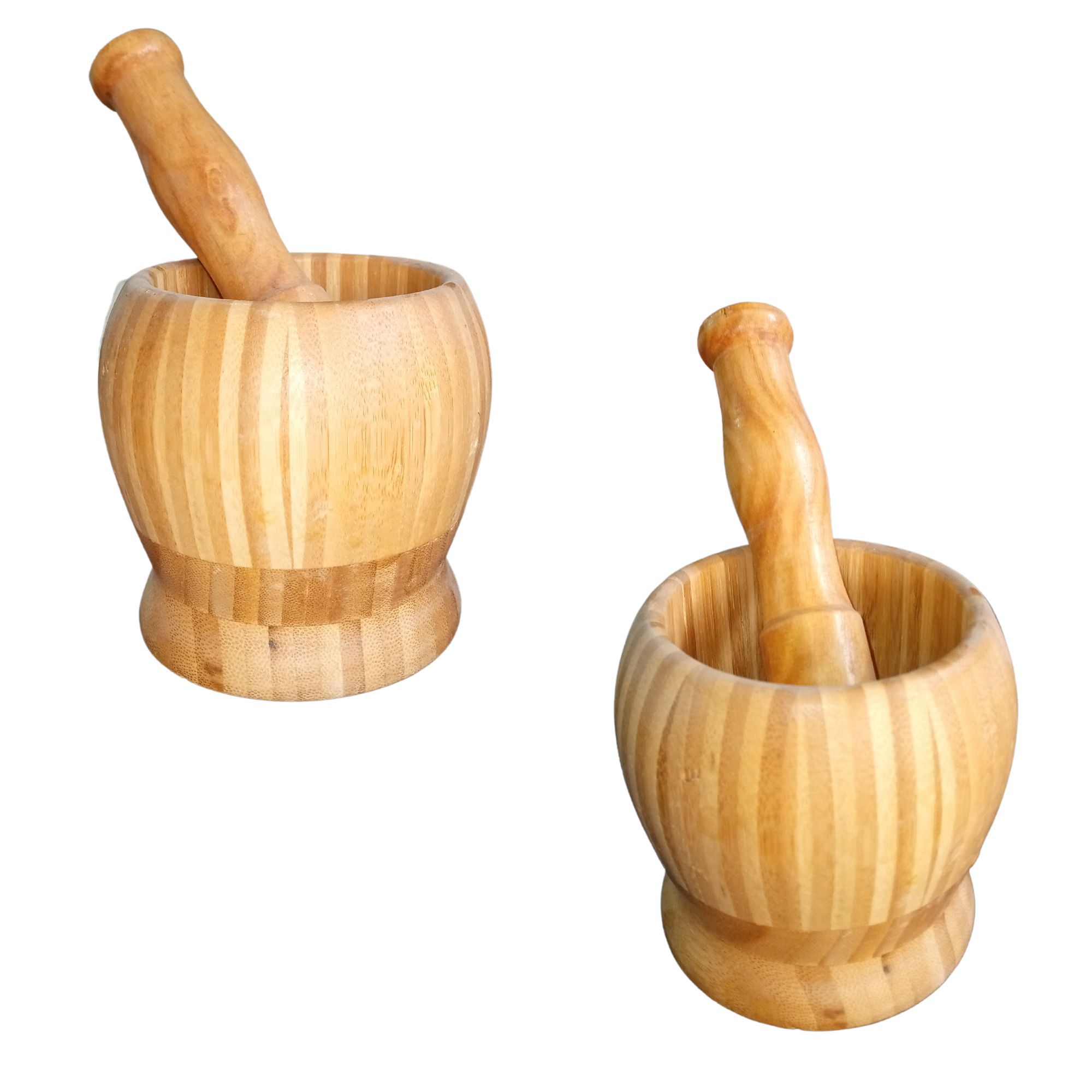 01 Set Wooden Pestle and Mortar For Crushing - Image 2