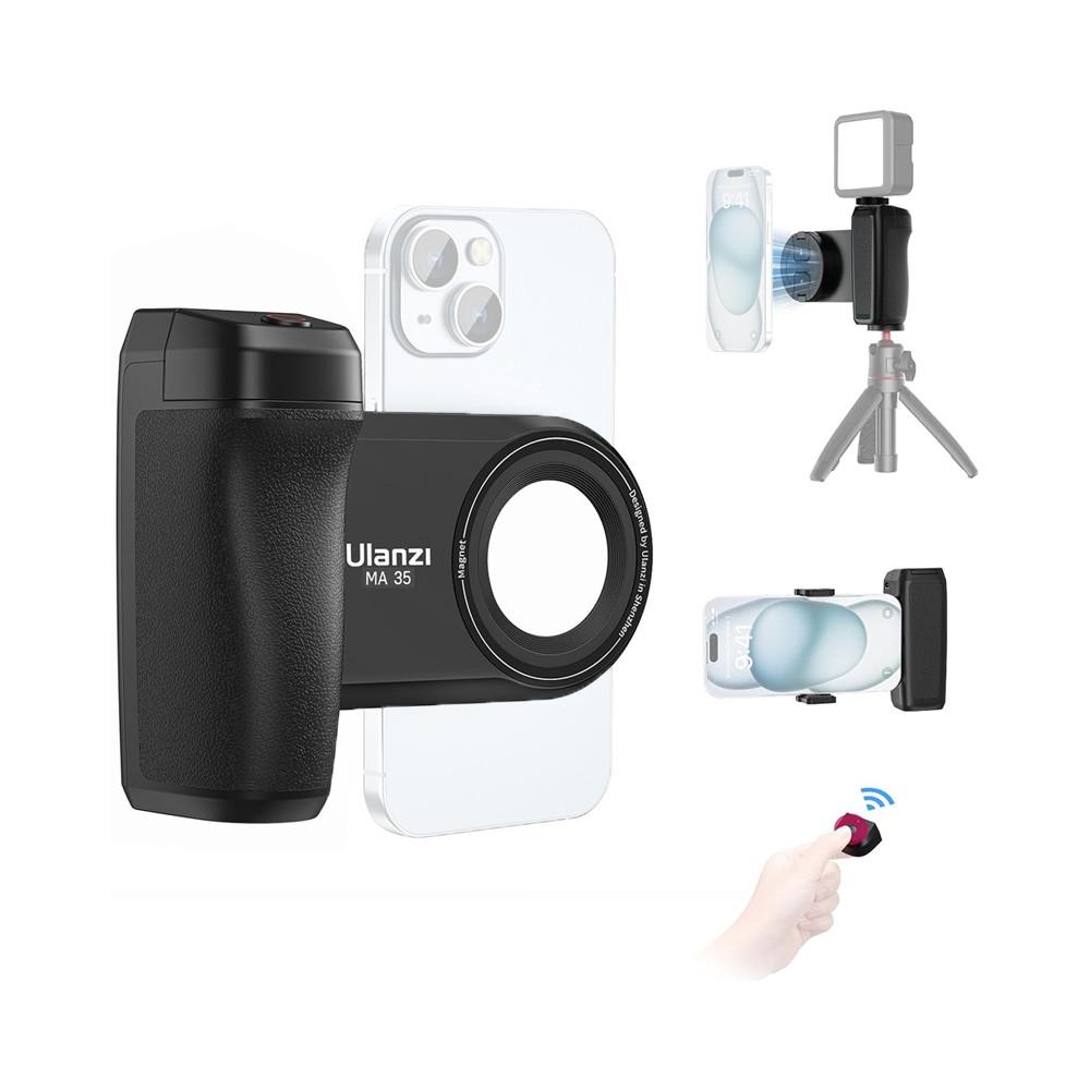 Phone Magnetic Grip for Android & iPhone with Detachable Bluetooth Shutter Remote – MagSafe Compatible Camera Handle for Selfies, Vlogging & Photography - Image 2