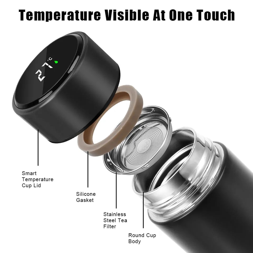 Temperature Display Indicator Insulated Stainless Steel Hot & Cold Flask Bottle (Random Color) (500 ML ) - Image 4