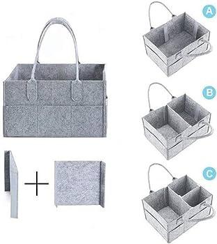 Foldable Baby Diaper Caddy Organizer - Portable Storage Basket - Essential Bag for Nursery, Changing Table and Car - Waterproof Liner Is Great for Storing Diapers, Bottles - Image 3