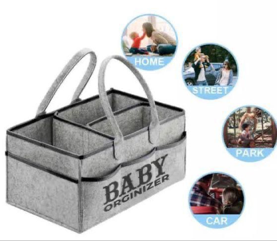 Foldable Baby Diaper Caddy Organizer - Portable Storage Basket - Essential Bag for Nursery, Changing Table and Car - Waterproof Liner Is Great for Storing Diapers, Bottles - Image 4