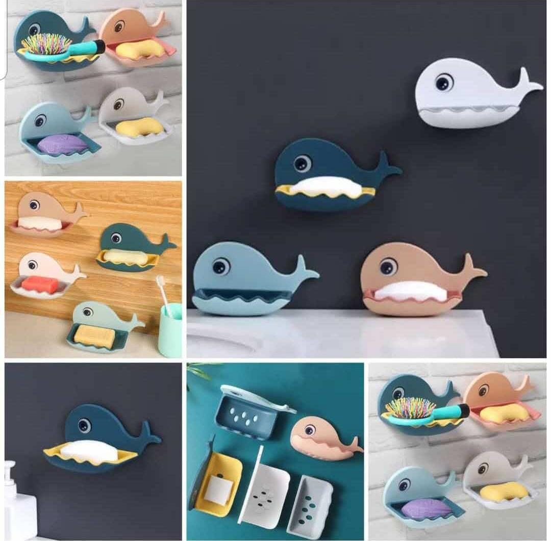 Fish-Shaped Double-Layer Adhesive Waterproof Soap Bar Holder Stand Rack For Bathroom, Shower, And Kitchen Walls (Pieces 1)( random color) - Image 4