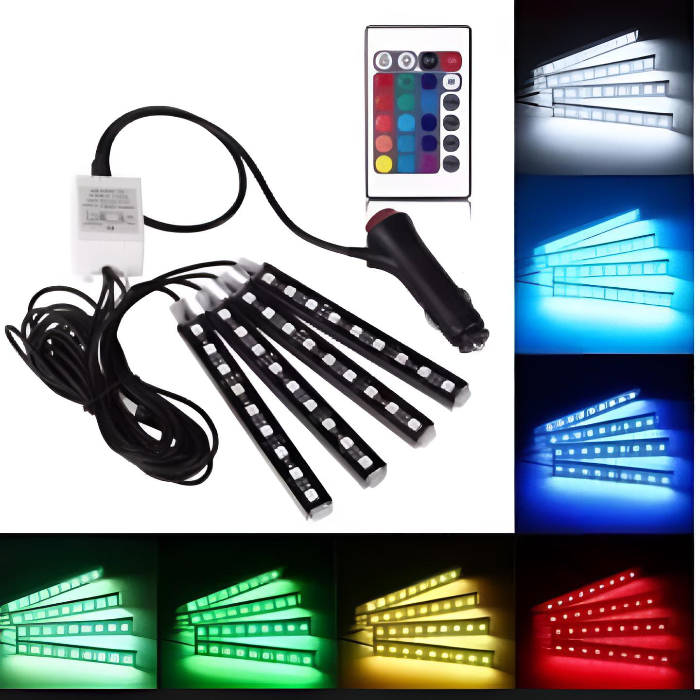 Interior light (with remote) 12 led RGB LIGHT strip Without button for bike/car/jeeb and all vehicles (With Box Packing) - Image 2
