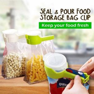 1 Bag Clips For Food,Bag Clips With Cap ,,Kitchen Food Storage and Organization Moisture Sealing Clamp( random color)