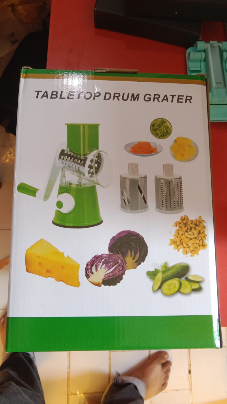 Multifunctional Manual Vegetable TABLE TOP DRUM Cutter Slicer ( Random Color ) - Image 4