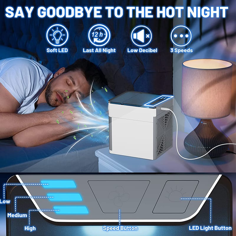 Mini air conditioning cooling fan multifunction usb new household portable air conditioner humidifier strong wind | Portable Fan - Image 5