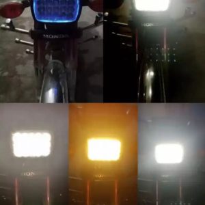 5 function led headlight 15 led white and Fog light high beam 15 led fog bike headlight for 70 & 125/All functions led light