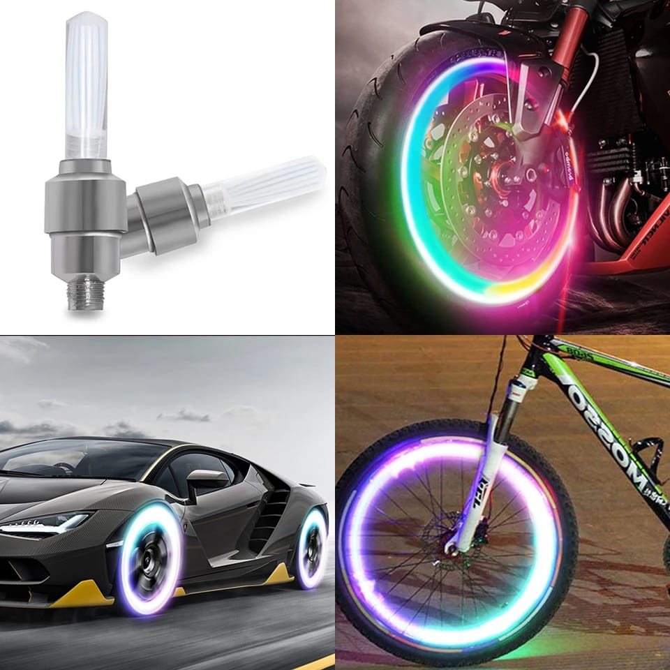 wheel light multicolor for car/bike/bicycle with bettery cells - Image 2