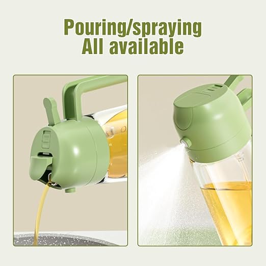 2 in 1 Glass Oil Sprayer and Dispenser, Sprayable and Pourable Oil Bottle 500 ml Random color - Image 3