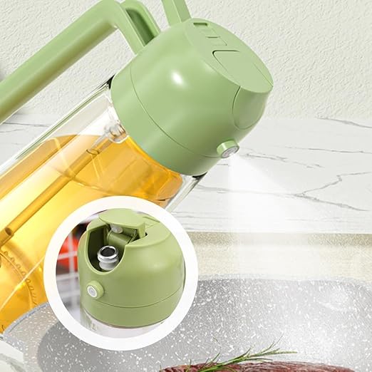 2 in 1 Glass Oil Sprayer and Dispenser, Sprayable and Pourable Oil Bottle 500 ml Random color - Image 2