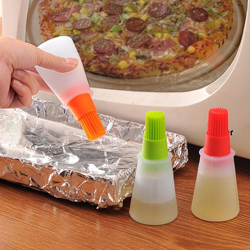 Portable Silicone Oil Bottle with Brush - Image 2