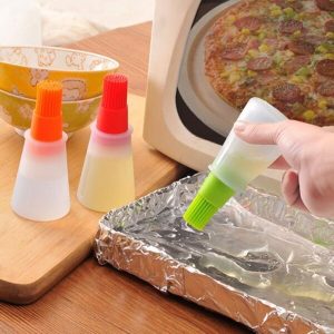 Portable Silicone Oil Bottle with Brush
