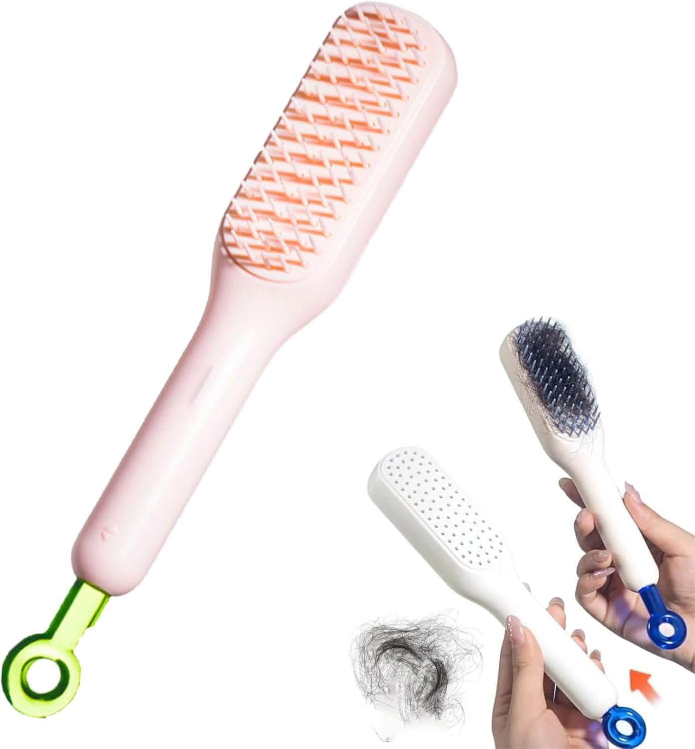 Self Cleaning Magic Hair Brush, One-click Cleaning Telescopic Hair Comb (Random Color) ( Without Box ) - Image 4
