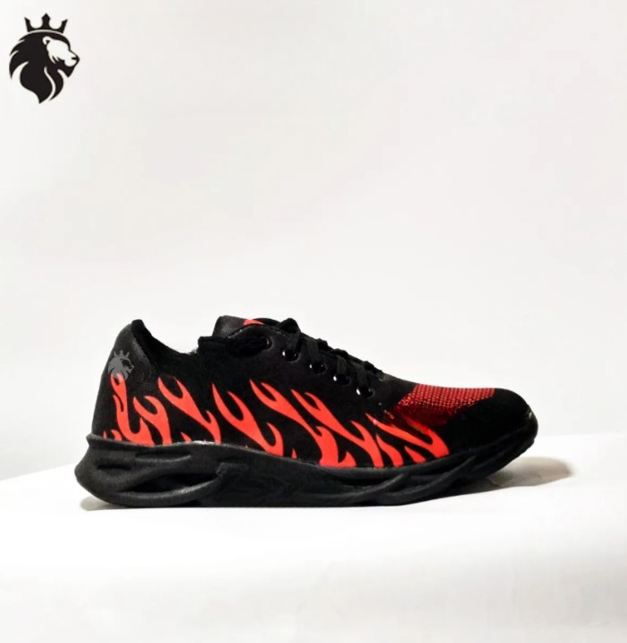 Men's Rubber Comfortable Joggers , Red Fire - Image 3