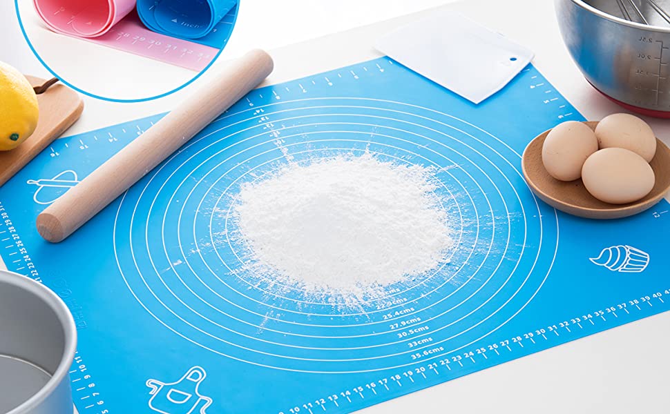 Big Size Silicone Baking Roti Mat With Measurements Heat Resistant Cookie Sheet Oven Liner | Non Stick Flour Rolling Mat - Image 2
