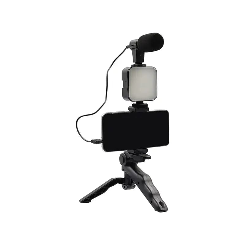 AY-49 Vlogger video making Kits Vlog Microphone LED Fill Light Mini Tripod mobile holder - Image 3