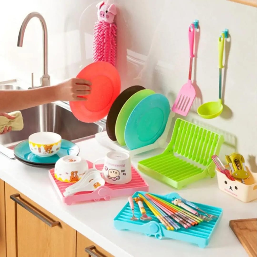 Small Kitchen Foldable Dish Plate Drying Rack - Image 2