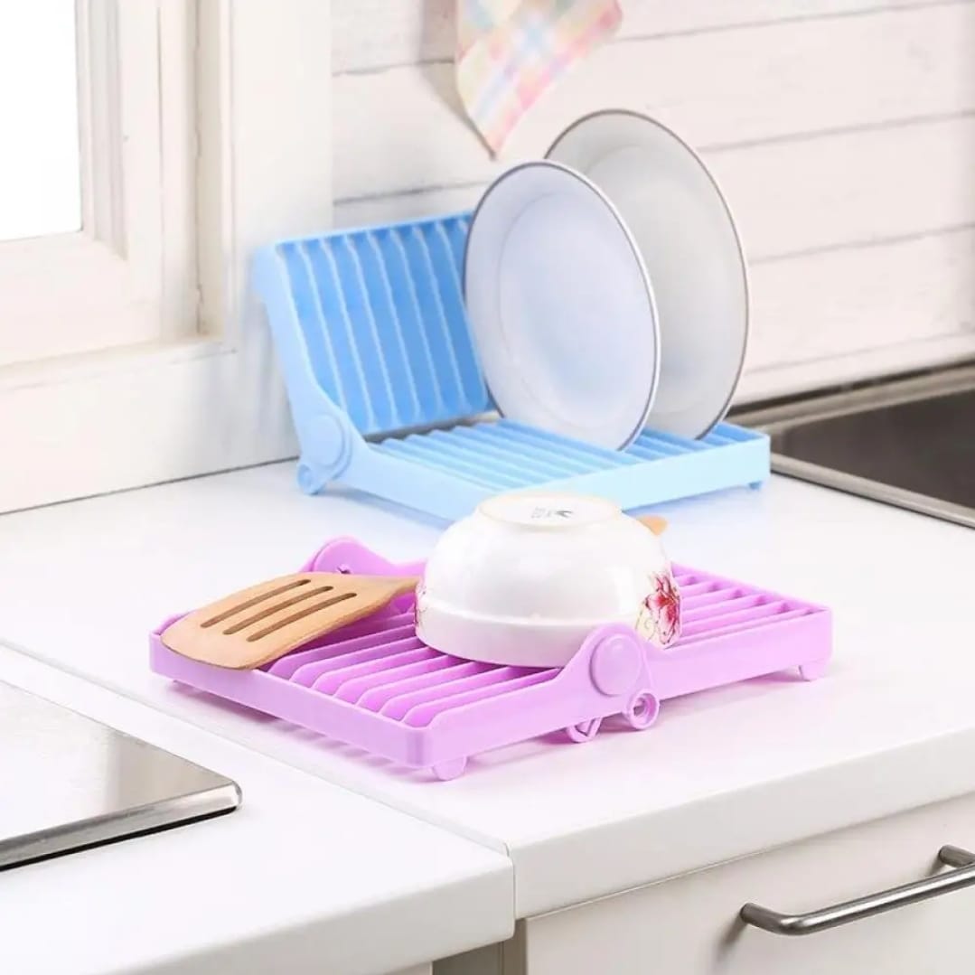 Small Kitchen Foldable Dish Plate Drying Rack - Image 4