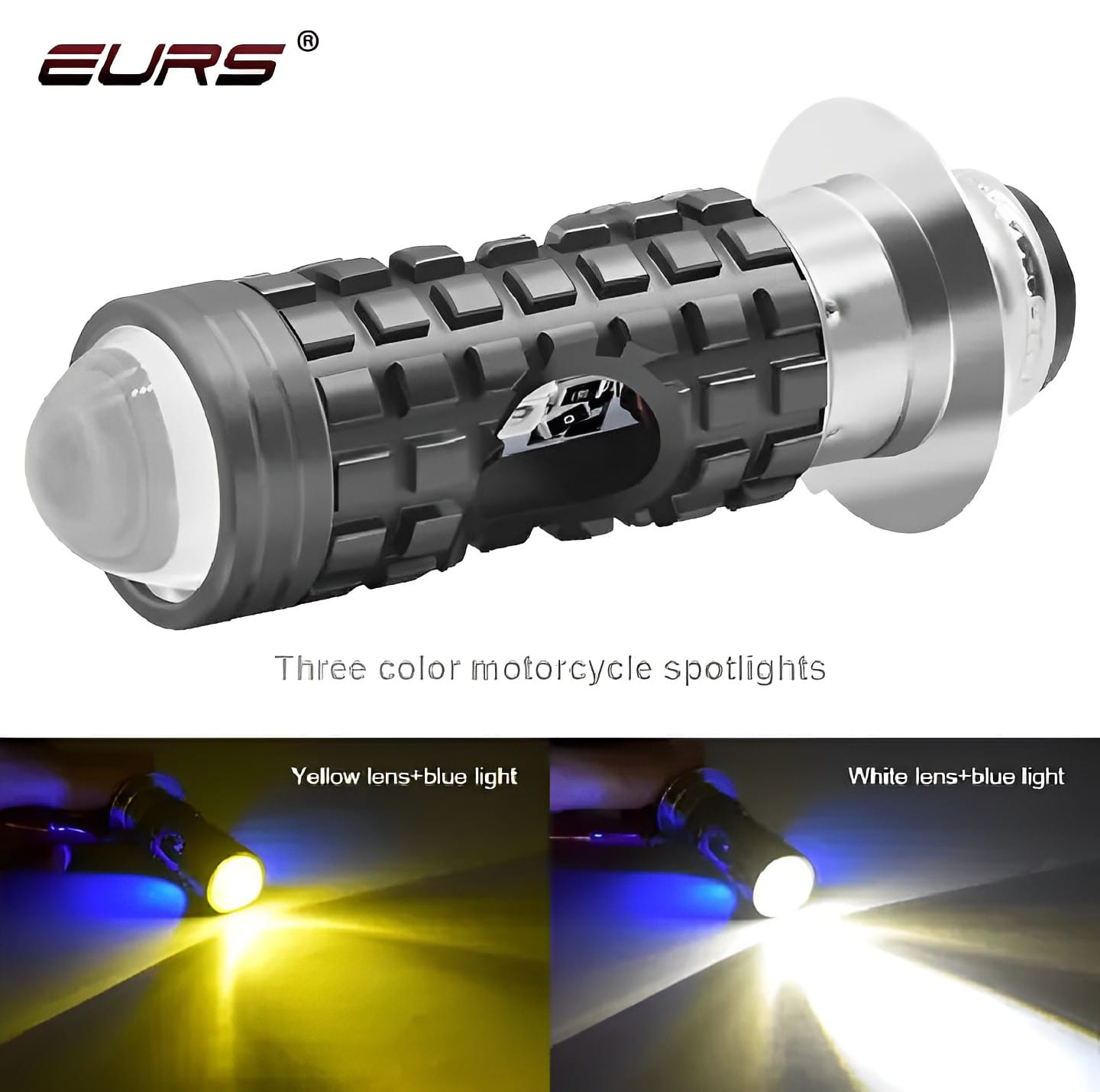 Bike LED Headlight Bulb with 5 Function- Police Light Red, Blue White and Yellow Light with Police Flasher CD70 CG125 Motor bike - Image 2