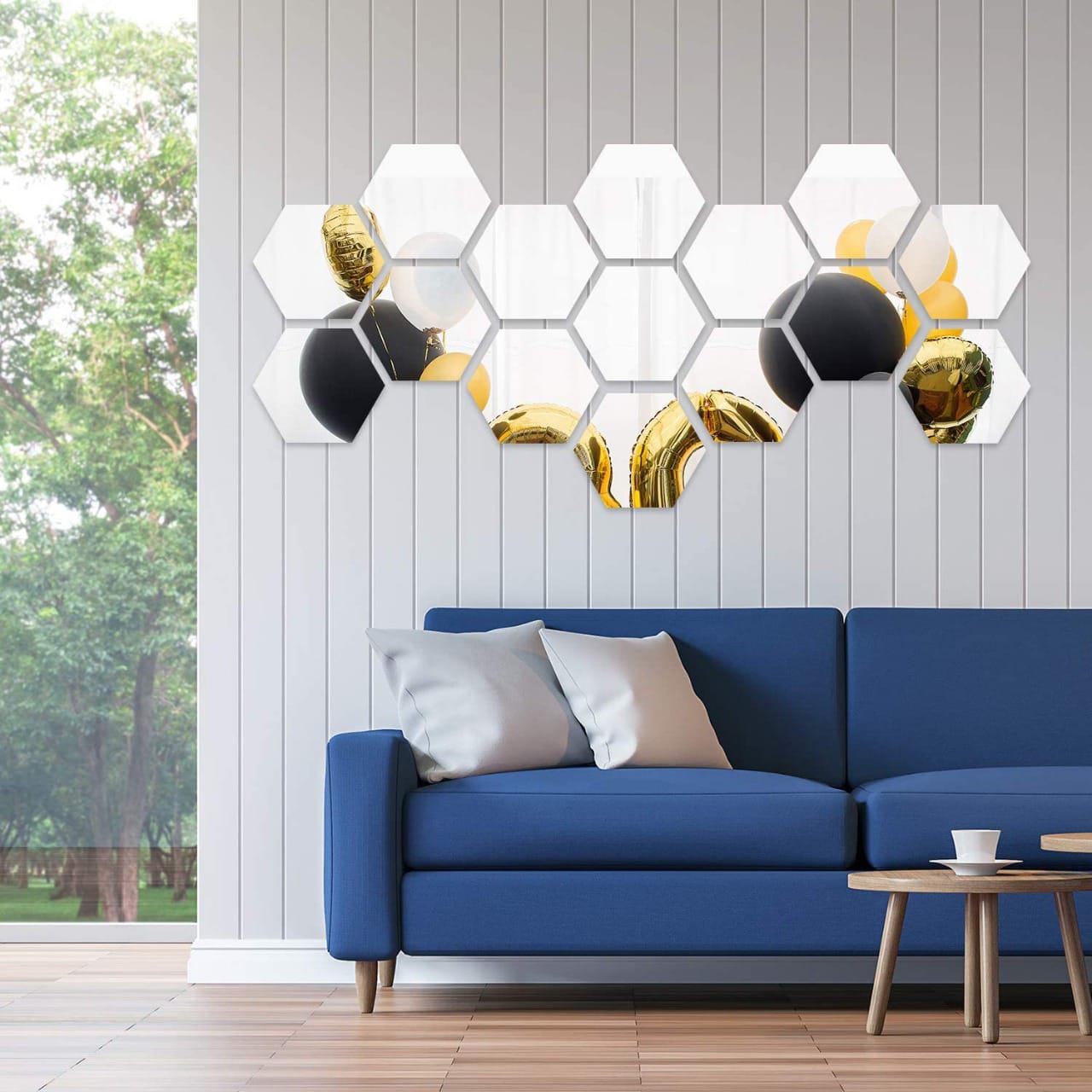 (pack of 12) 3d acrylic Hexagon Simple Mirror-Surface Geometric DIY Art Mural for Home Decoration Wall - Image 2