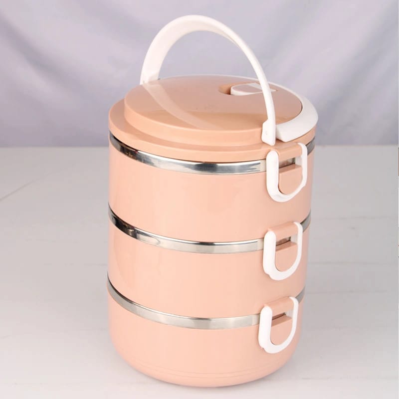 Multi-Layer Heat Preservation Stainless Steel Leakproof Lunch Box Food Container(random color) - Image 3