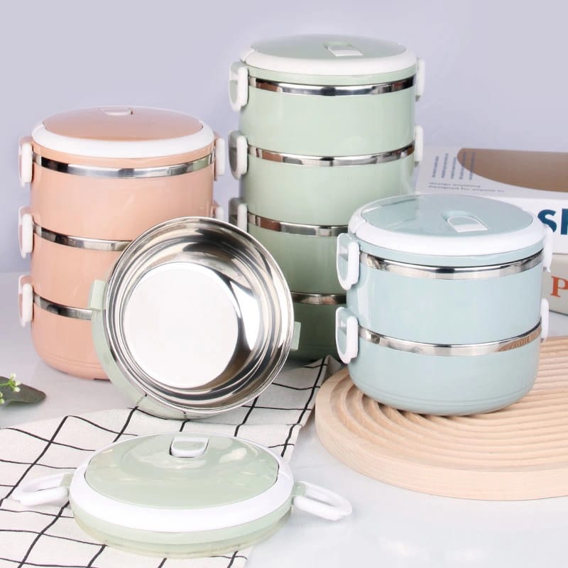 Multi-Layer Heat Preservation Stainless Steel Leakproof Lunch Box Food Container(random color) - Image 2