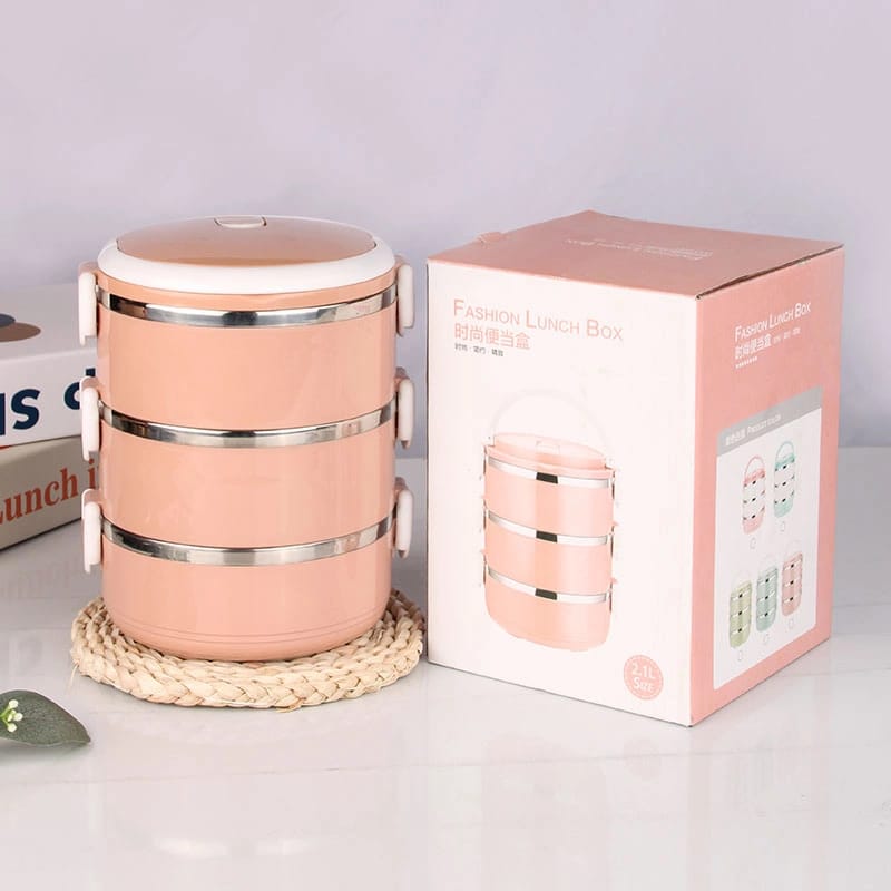 Multi-Layer Heat Preservation Stainless Steel Leakproof Lunch Box Food Container(random color) - Image 5