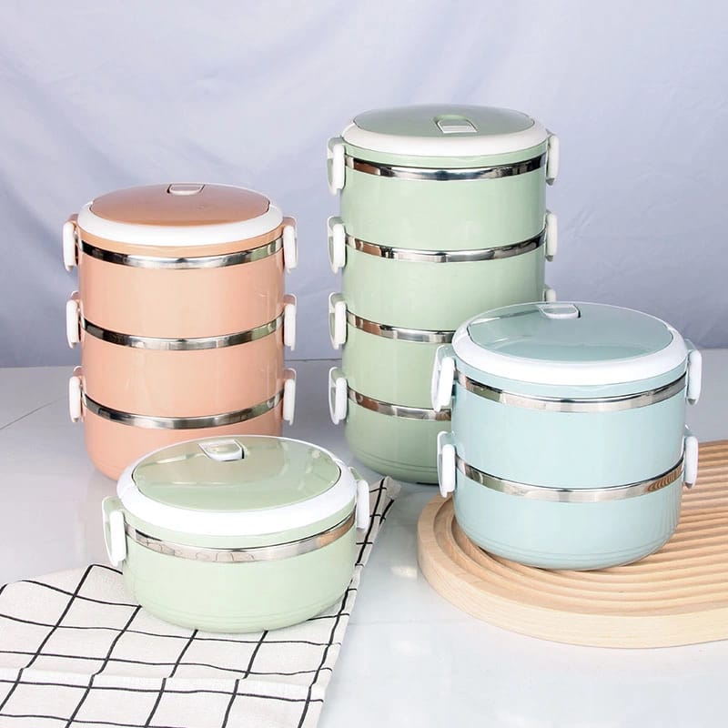 Multi-Layer Heat Preservation Stainless Steel Leakproof Lunch Box Food Container(random color) - Image 4