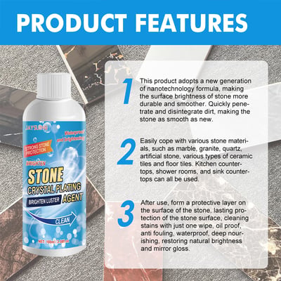Stone Crystal Plating Cleaner Agent Stonework Polishing And Coating Agent Marble Tile Anti-Corrosion Incremental Crystal Stone Stain Remover With Box 100ml - Image 3