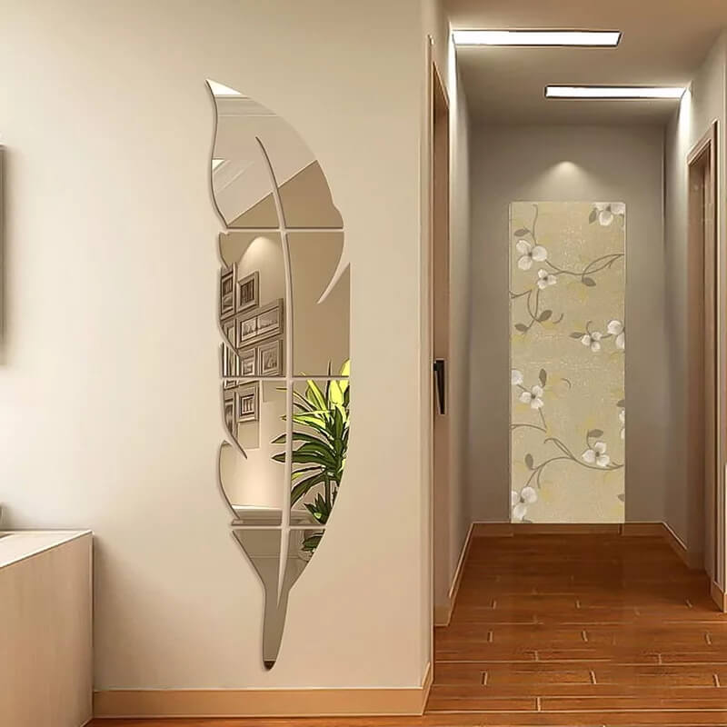 3d Acrylic Wall leaf Mirror reflection Room Decor - Image 3