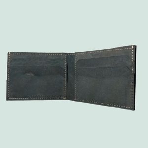 Neubic cow Leather Plain Wallet Men Short Wallet Purse Small Vintage Wallets Card Holder ( black )