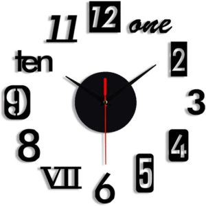 DIY Wall Clock - 3D Wooden wall clock Decor,Wall Sticker Clock Home Decor
