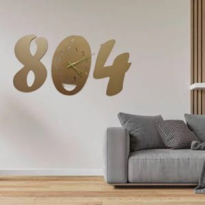 3d wall clock Wooden Golden color Wall Clock (804)