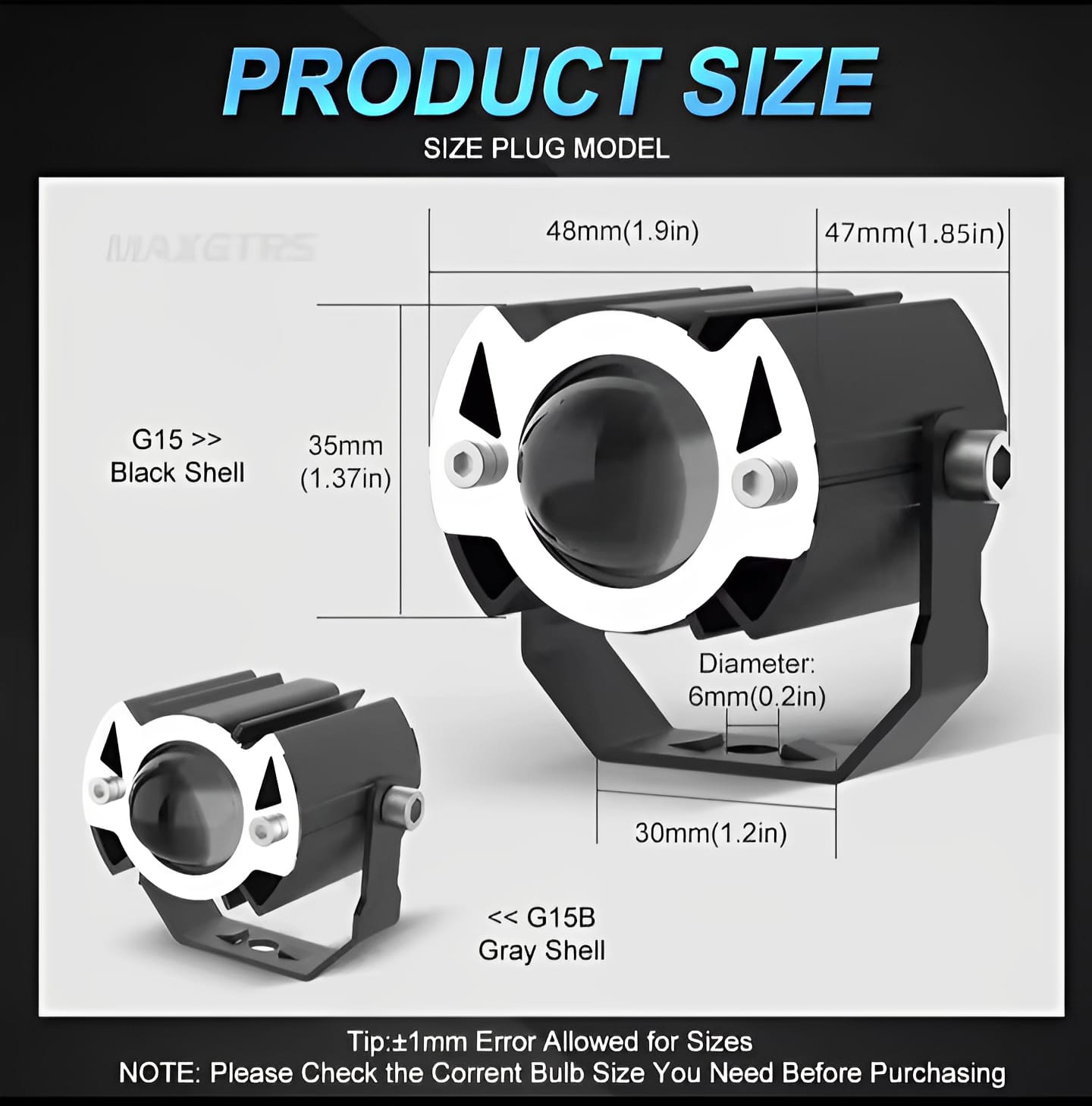 MAXGTRS Motorcycle Led Headlight Mini Projector Lens Tri-model Driving Auxiliary Scooter Spotlamp - Image 2