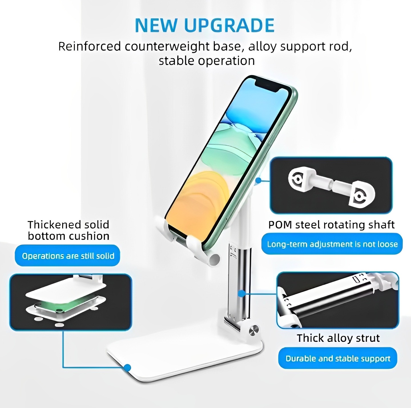 Foldable & Adjustable Mobile Phone and Tablet Stand - Image 2