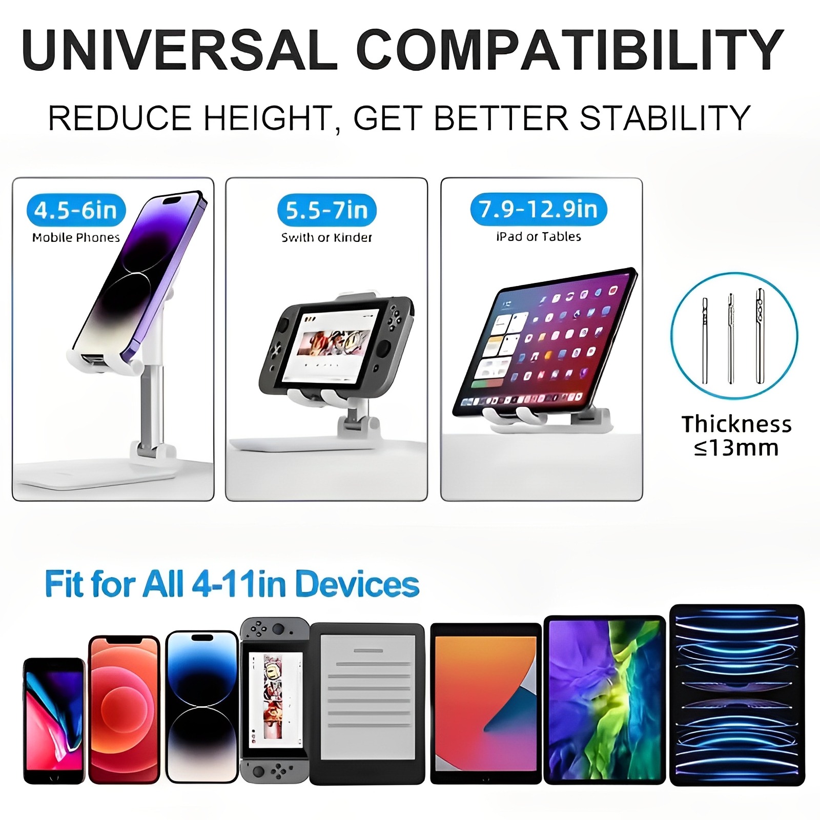 Foldable & Adjustable Mobile Phone and Tablet Stand - Image 4