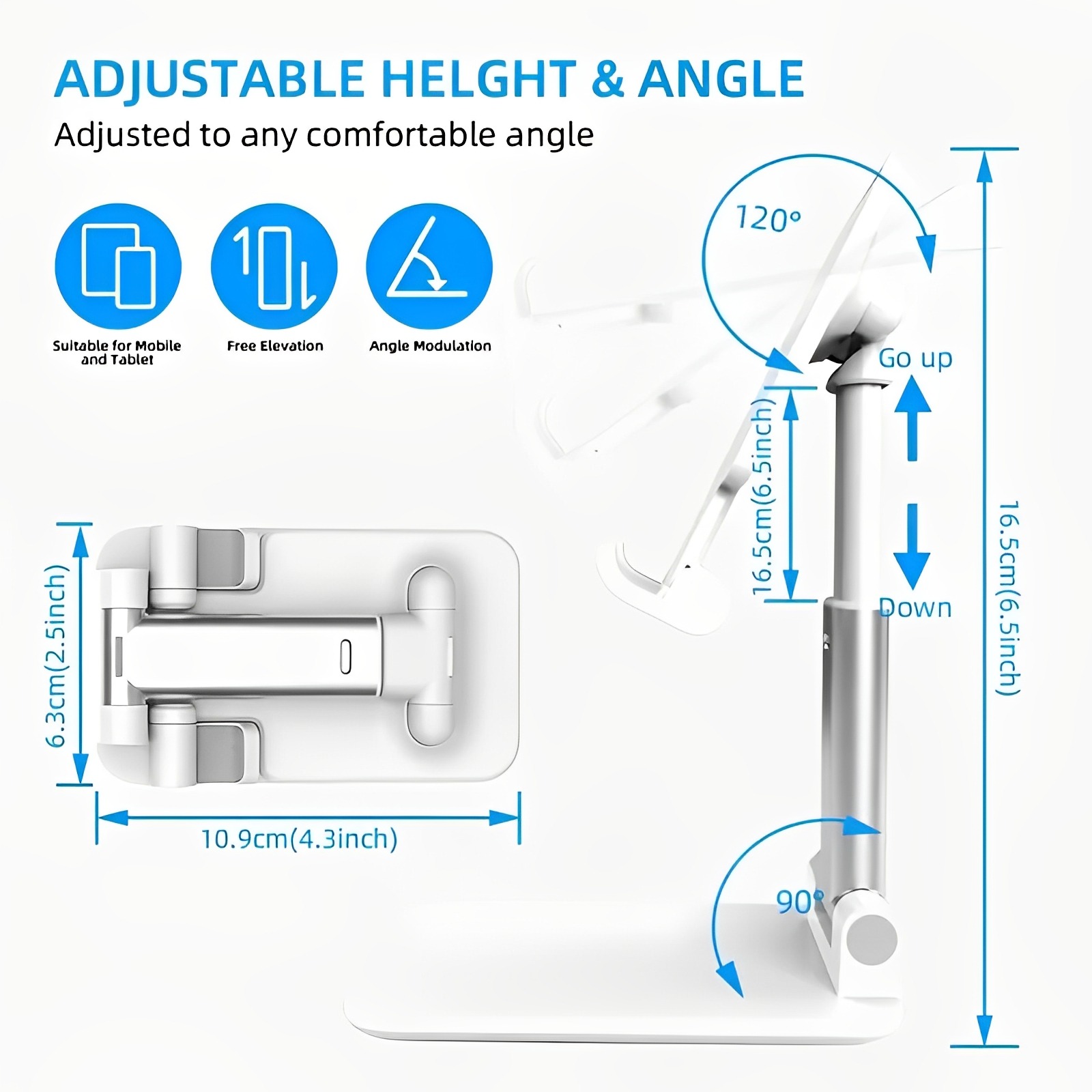 Foldable & Adjustable Mobile Phone and Tablet Stand - Image 5