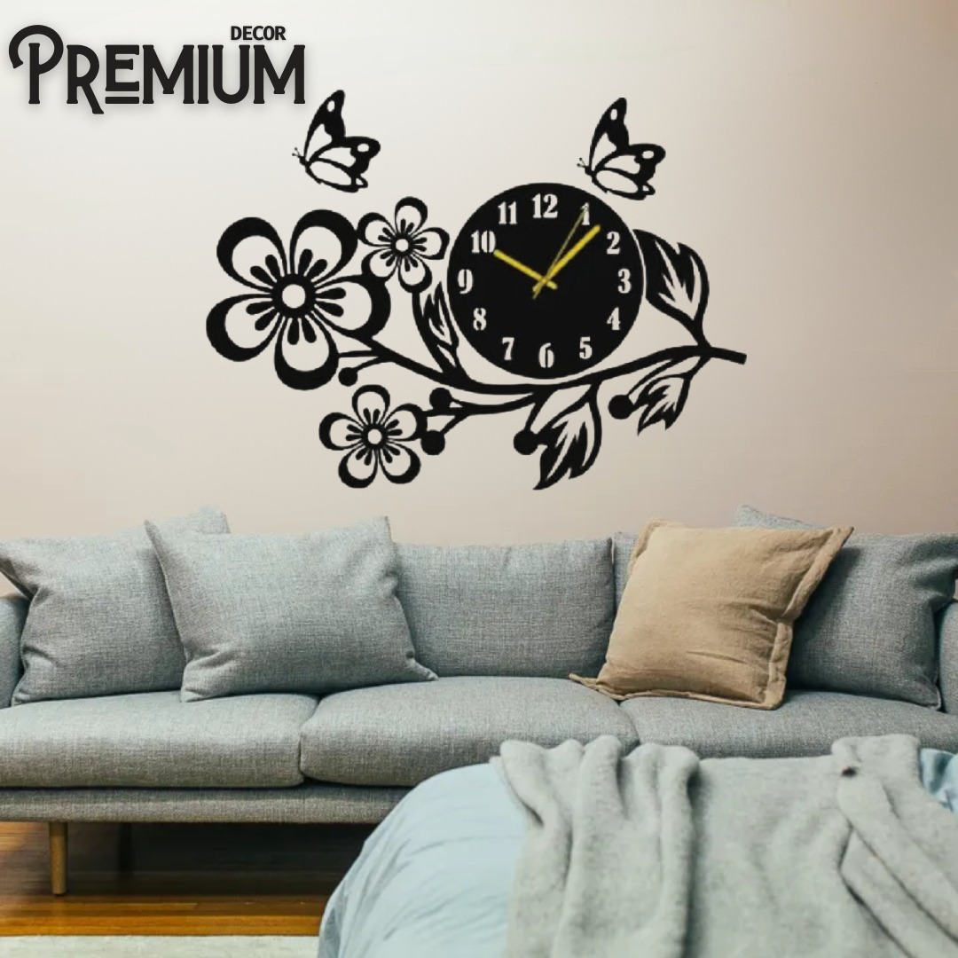 3d wooden Flower wall clock Wall decor for home Wall Decoration attractive Wooden Wall Art - Image 2