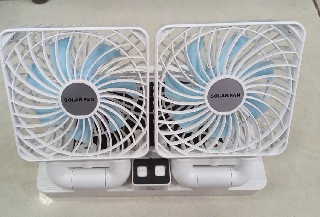 Double Head Solar Portable Desktop Air Conditioning Fan - Image 2