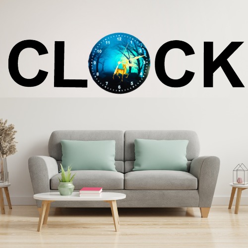3D Wooden Alphabetic Clock With Esthetic Dial | Home Decor Clock 30 inch - Image 2