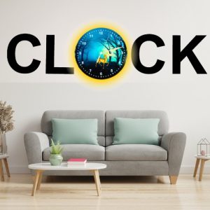 3D Wooden Alphabetic Clock With Esthetic Dial | Home Decor Clock 30 inch