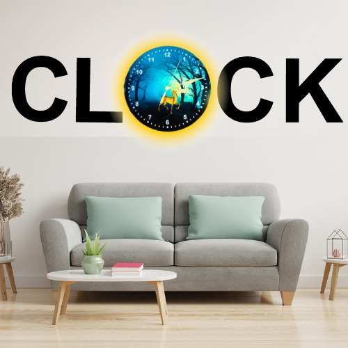 3D Wooden Alphabetic Clock With Esthetic Dial | Home Decor Clock 30 inch