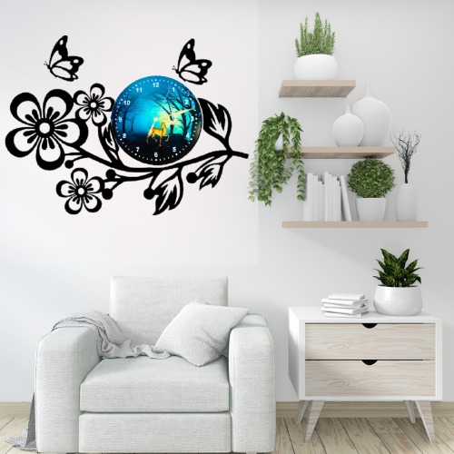 3D Wooden Flower Clock With Esthetic Dial Wall Clock | Best Quality Wall Clock For Home Decor | Home Decor Clock 25 inch - Image 5