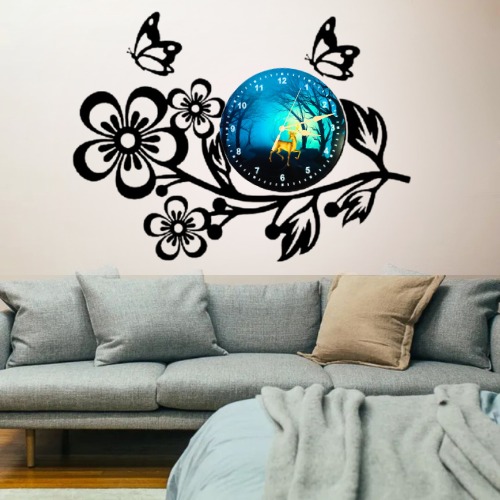 3D Wooden Flower Clock With Esthetic Dial Wall Clock | Best Quality Wall Clock For Home Decor | Home Decor Clock 25 inch - Image 3