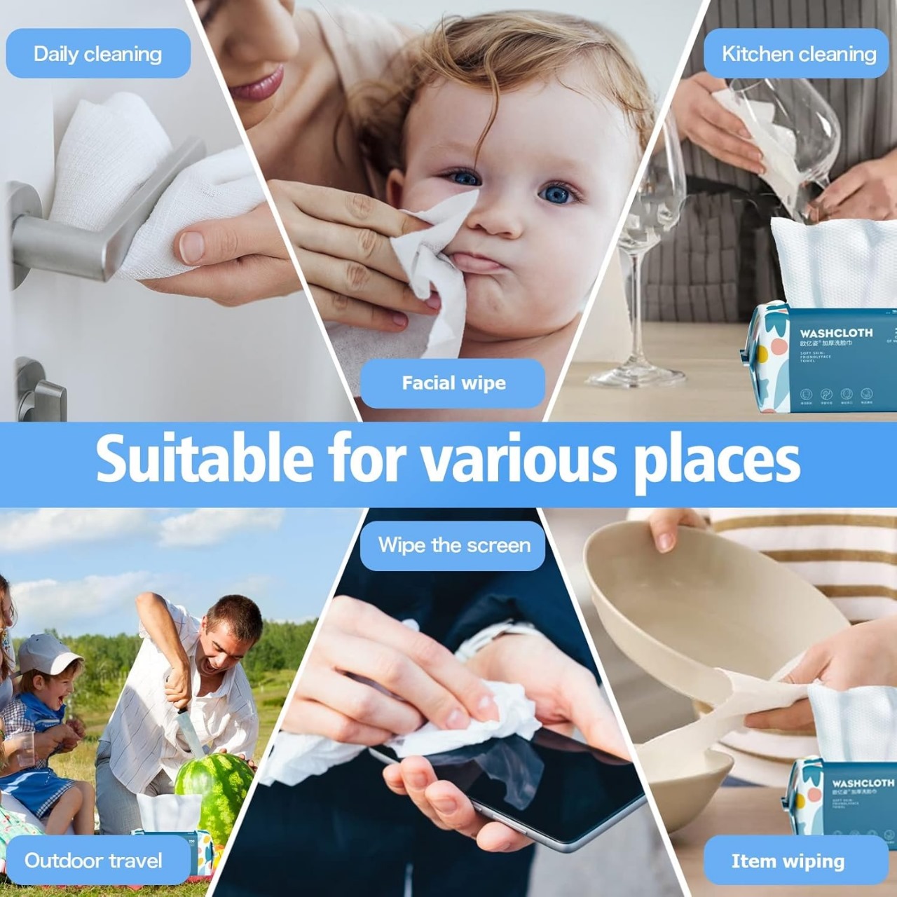 Disposable Face Towel 70 Pcs Ultra Soft, Thickened Cotton Tissues - Image 3